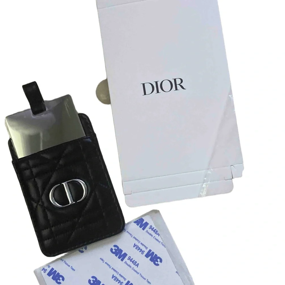 Dior Black Quilted Phone Card Holder